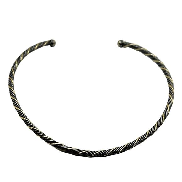 DAVID YURMAN Women's Vintage Blackened 18k Gold Twisted Cable Collar Necklace - Picture 1 of 7